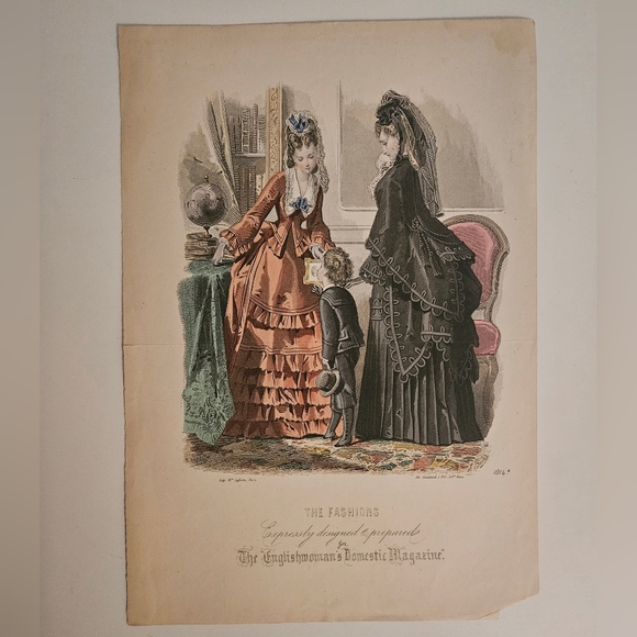 Genuine 1800s The Englishwoman's Domestic Magazine Illustration #1014B - Picture 2 of 3